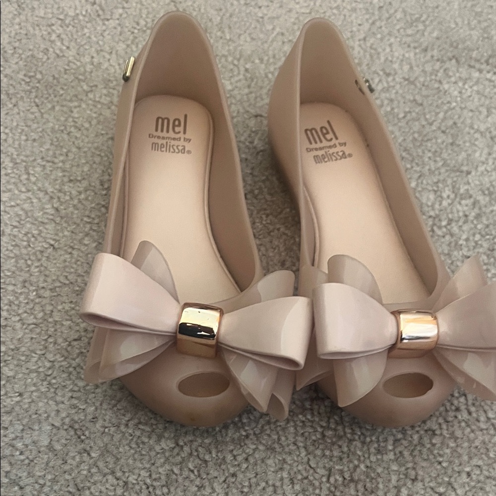 Mini Melissa girls Nude Bow Flats